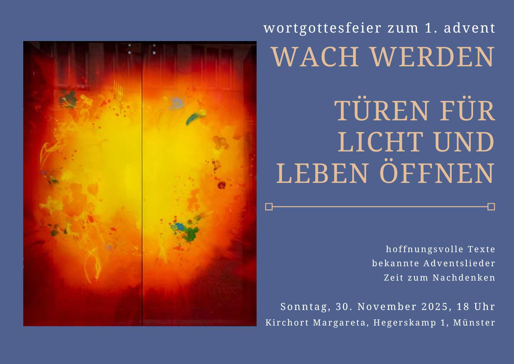 Wortgottesfeier am 1. Advent in St. Margareta