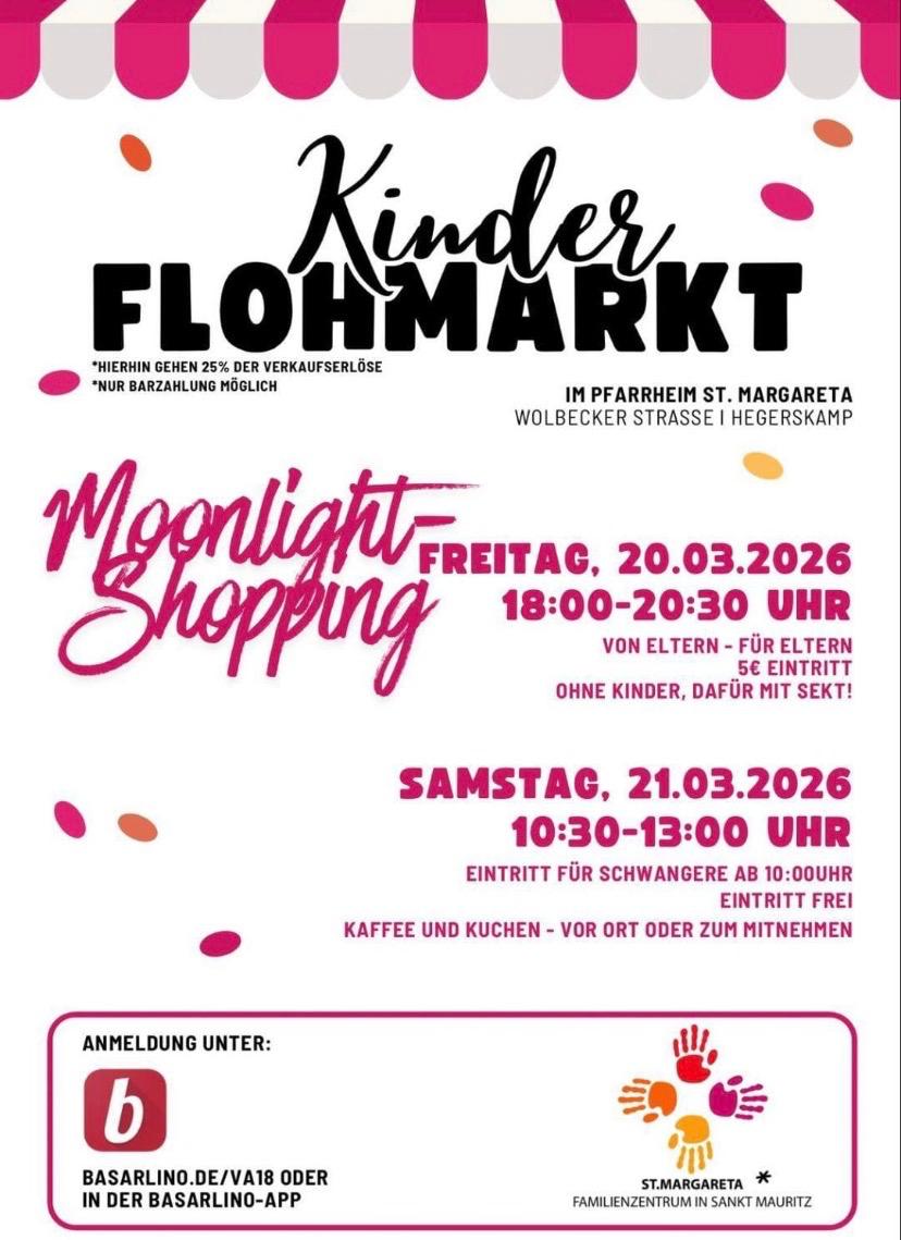 Kinderflohmarkt am 20 und 21.03.2026