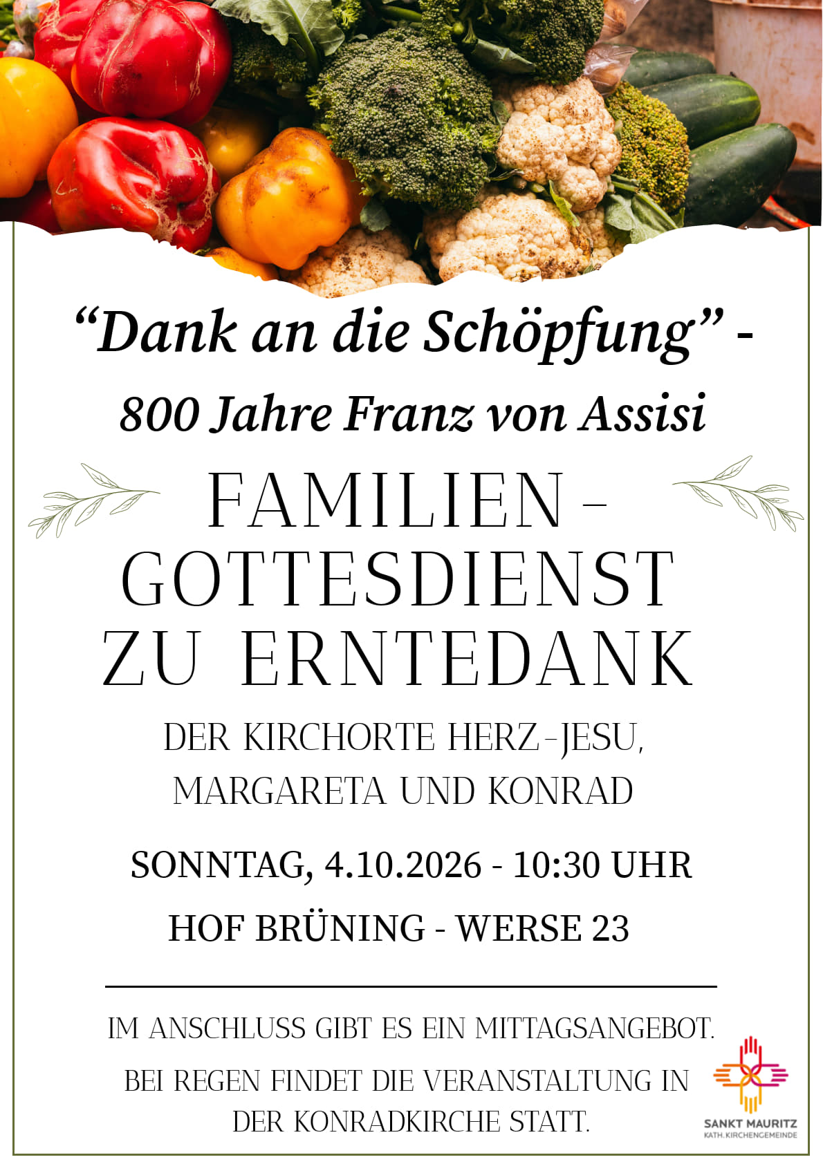 Plakat für den Erntedankgottesdienst