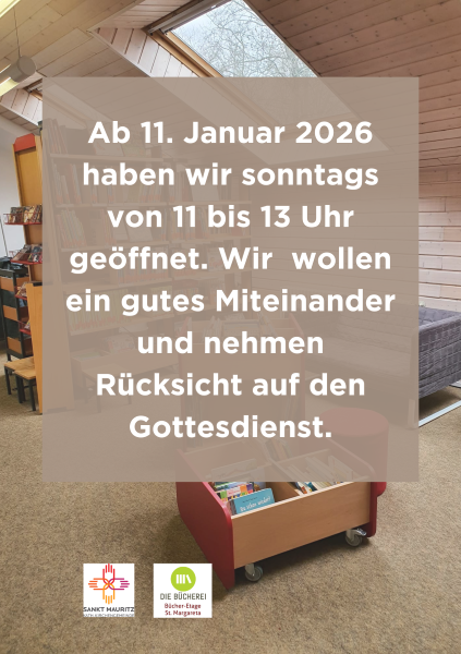 Hinweis auf neue Öffnungszeiten